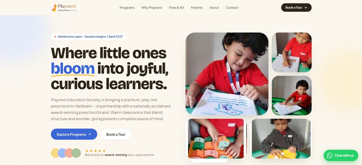 Playnest School website